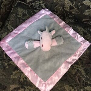 Little Journey Unicorn Security Blanket Pink Gray Girls Lovey Baby